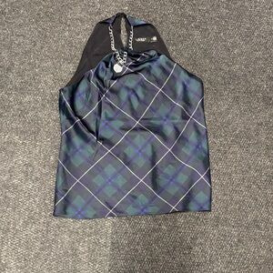 Ralph Lauren Black and Blue Plaid Halter Top